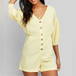 Billabong Sun Valley Romper - Sunbeam Yellow size Large-Like New